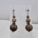 Petoskey Stone Three Bead Earring