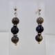 Petoskey and Black Onyx Earrings