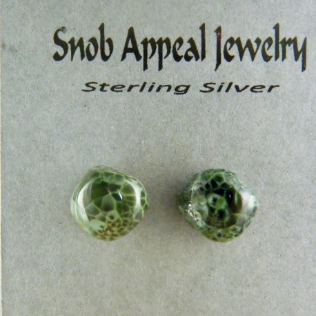 Isle Royale Greenstone Sterling Silver Stud Earring