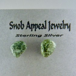 Isle Royale Greenstone Sterling Silver Stud Earring