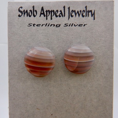 Lake Superior Agate Stud Earrings