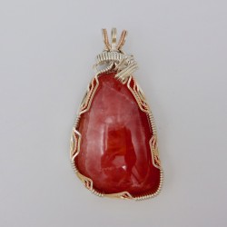 Crystal Rose Pink Rhodochrosite Pendant