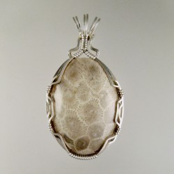 Gray Phantom Petoskey Stone Pendant