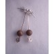 Long Petoskey Stone  and Wire Spiral Earrings