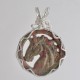 Horsing Around carved Unakite Pendant.