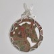 Horsing Around carved Unakite Pendant.