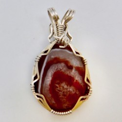 Ring-Tailed Candy Striped Lake Superior Agate Pendant