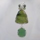 Profusely Green Petrified Wood Cat's Eye Jade Pendant