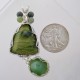 Profusely Green Petrified Wood Cat's Eye Jade Pendant
