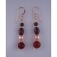 Red Agate/Pearl Earrings