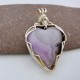 Lavender Heart Agate Pendant