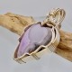 Lavender Heart Agate Pendant