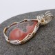 Red Datolite with Copper Spot Pendant