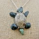 Michigan Greenstone and Petoskey Stone Turtle Pendant