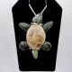 Michigan Greenstone and Petoskey Stone Turtle Pendant