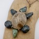 Michigan Greenstone and Petoskey Stone Turtle Pendant