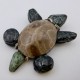Michigan Greenstone and Petoskey Stone Turtle Pendant