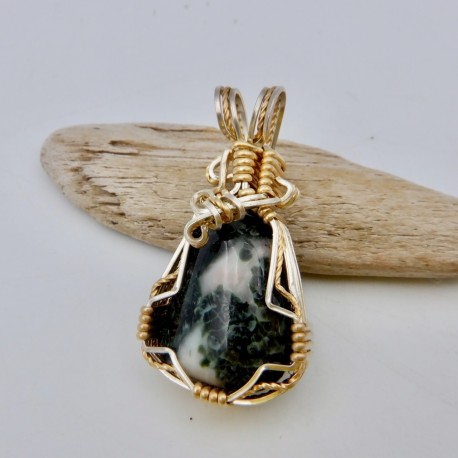 Datolite Dreams Greenstone Pendant