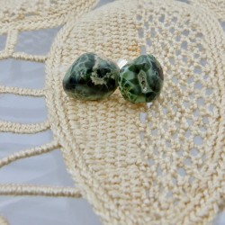 Isle Royale Greenstone Silver Stud Earring