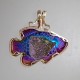 sparkling Purple Druzy fish pendant