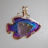 Sparkling Purple Druzy Fish Pendant