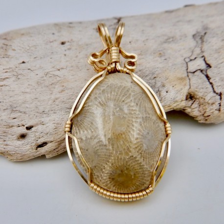 Creamy Petoskey Stone Pendant