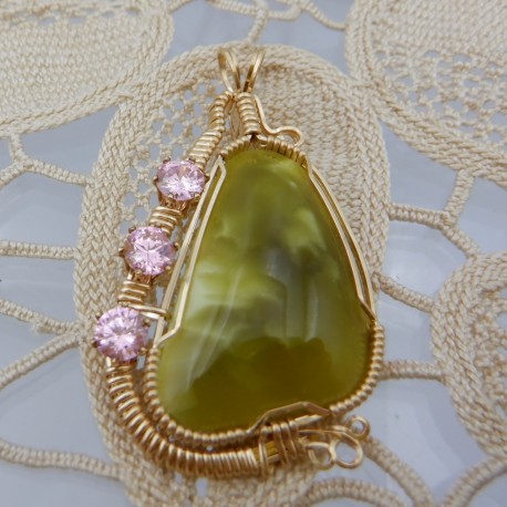 Slice of Lime Victoria Stone Pendant