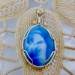 Blue Silk Victoria Stone Pendant