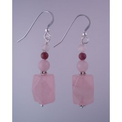 Rose Quartz Nugget Earrings