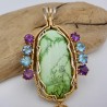 Dazzling Variscite with Gems Pendant