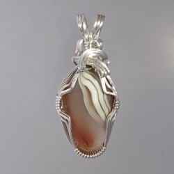 White Ribbons Lake Superior Agate Pendant