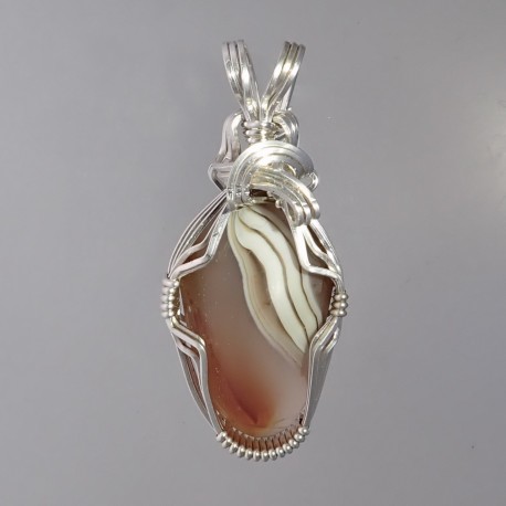 White Ribbons Lake Superior Agate Pendant
