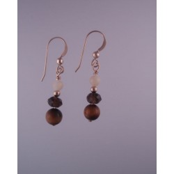 Tiger Eye/Smoky Quartz Earrings