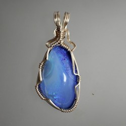 Blue Bling Coober Pedy Opal Pendant