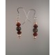 Petoskey Stone Bead Earrings with red jasper and pearls