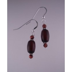 Goldstone/Brown Agate Earrings