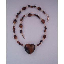 Tiger Eye Heart Necklace