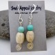 Indonesian Coral and Turquoise Earrings