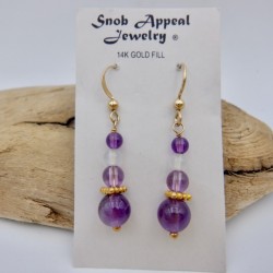 Amethyst Bead earring on gold fill