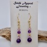 Amethyst and Swarovski crystal Earrings on Gold fill