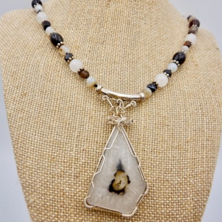 Crystal Quartz Geode Necklace