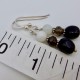 Black agate with smoky quartz and white agate earrings