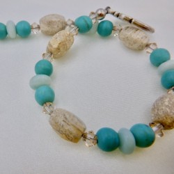 Indonesian Coral and Turquoise Bracelet