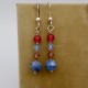 Denim Lapis with Red Agate Earrings