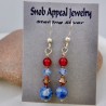 Denim Lapis/Red Agate Earrings