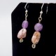 Amethyst with Pink Prehnite Earrings