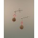 Petoskey Stone Short Earrings with Rose crystal