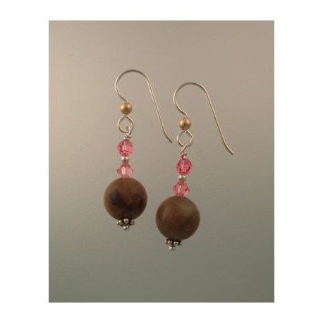 Petoskey Stone Bead Earrings