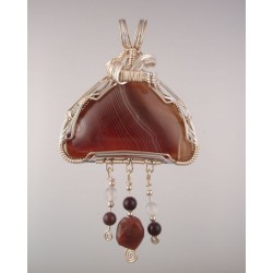 A large elegant Lake Superior Agate with agate dangles