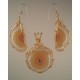 Pale Moctezuma Agate Earring and Pendant Set